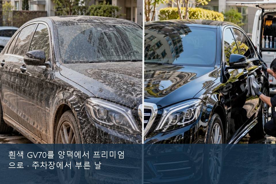 흰색 GV70를 양덕에서 프리미엄으로 · 주차장에서 부른 날
