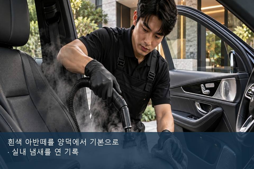 흰색 아반떼를 양덕에서 기본으로 · 실내 냄새를 연 기록