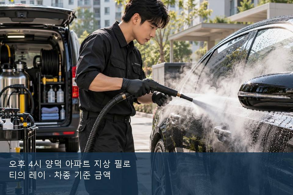 오후 4시 양덕 아파트 지상 필로티의 레이 · 차종 기준 금액